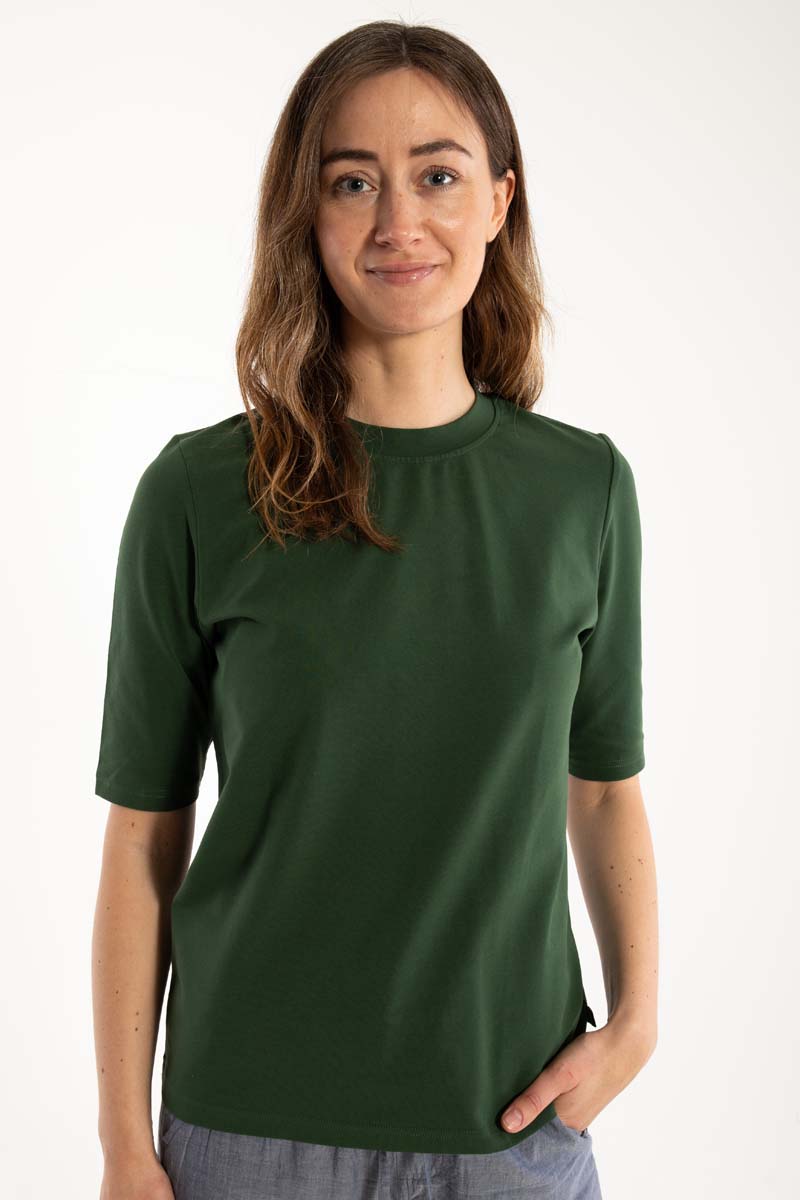 Fin mørkegrøn t-shirt til kvinder