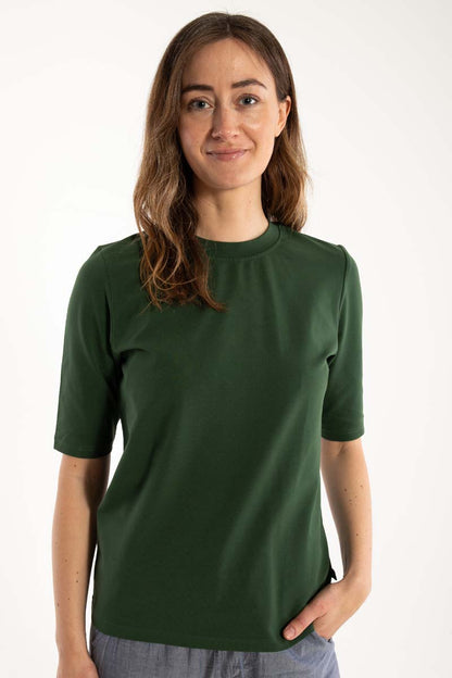 Fin mørkegrøn t-shirt til kvinder