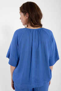 Daneshade Modal Linnen Top Cold Blue
