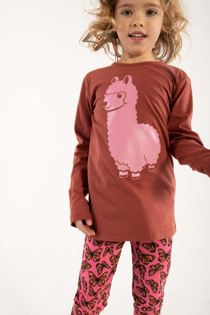 Lækker bluse til børn med print af lama