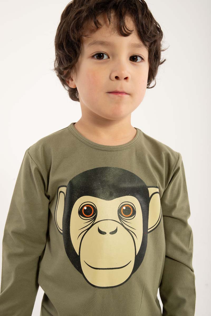 Lækker bluse til børn med print af chimpanse