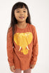 Langærmet bluse til børn med print af elefant i glitter