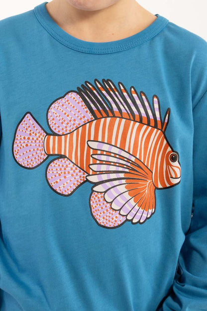 Sød bluse til børn med print af dragefisk