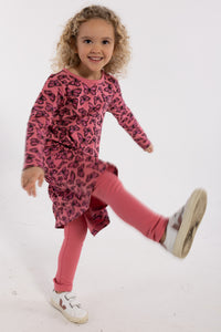 Dyrzanzi LS AOP/STRIB Dress  Soft Cherry FLUTTER