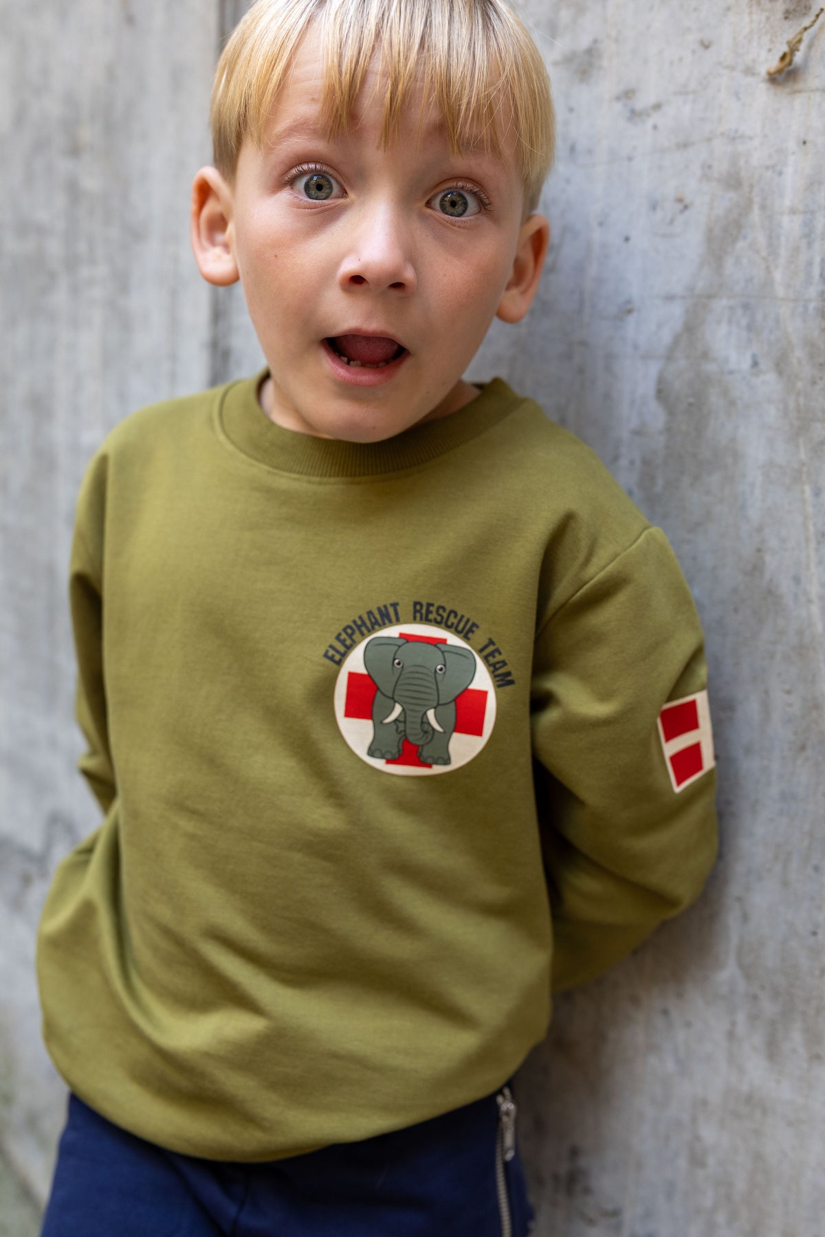 Lækker sweatshirt til børn med print af elefant