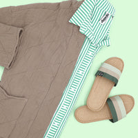 Danelulu Slippers Mint/Beige/Army