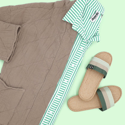 Danelulu Slippers Mint/Beige/Army