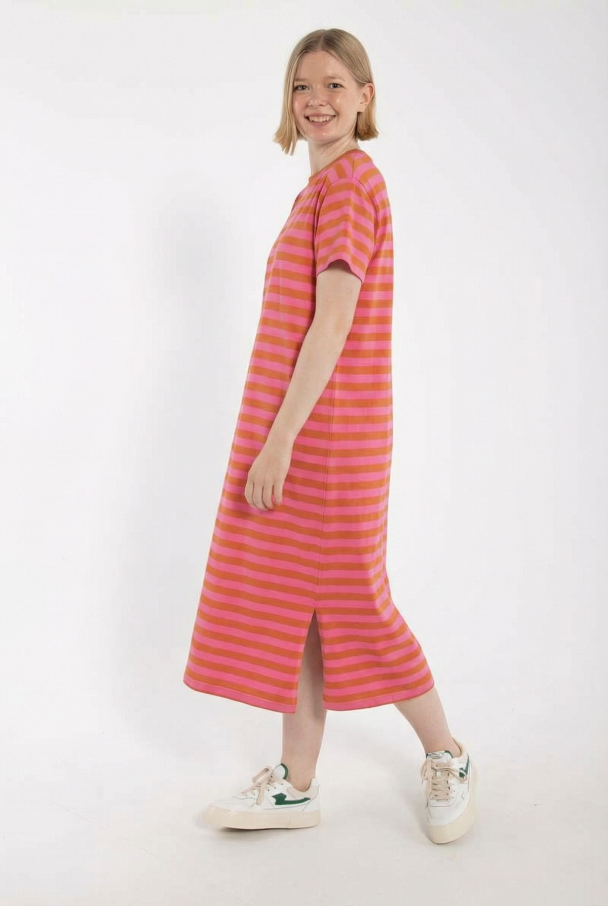 Danebasic Sweet Dress Light Rust/Bright Pink