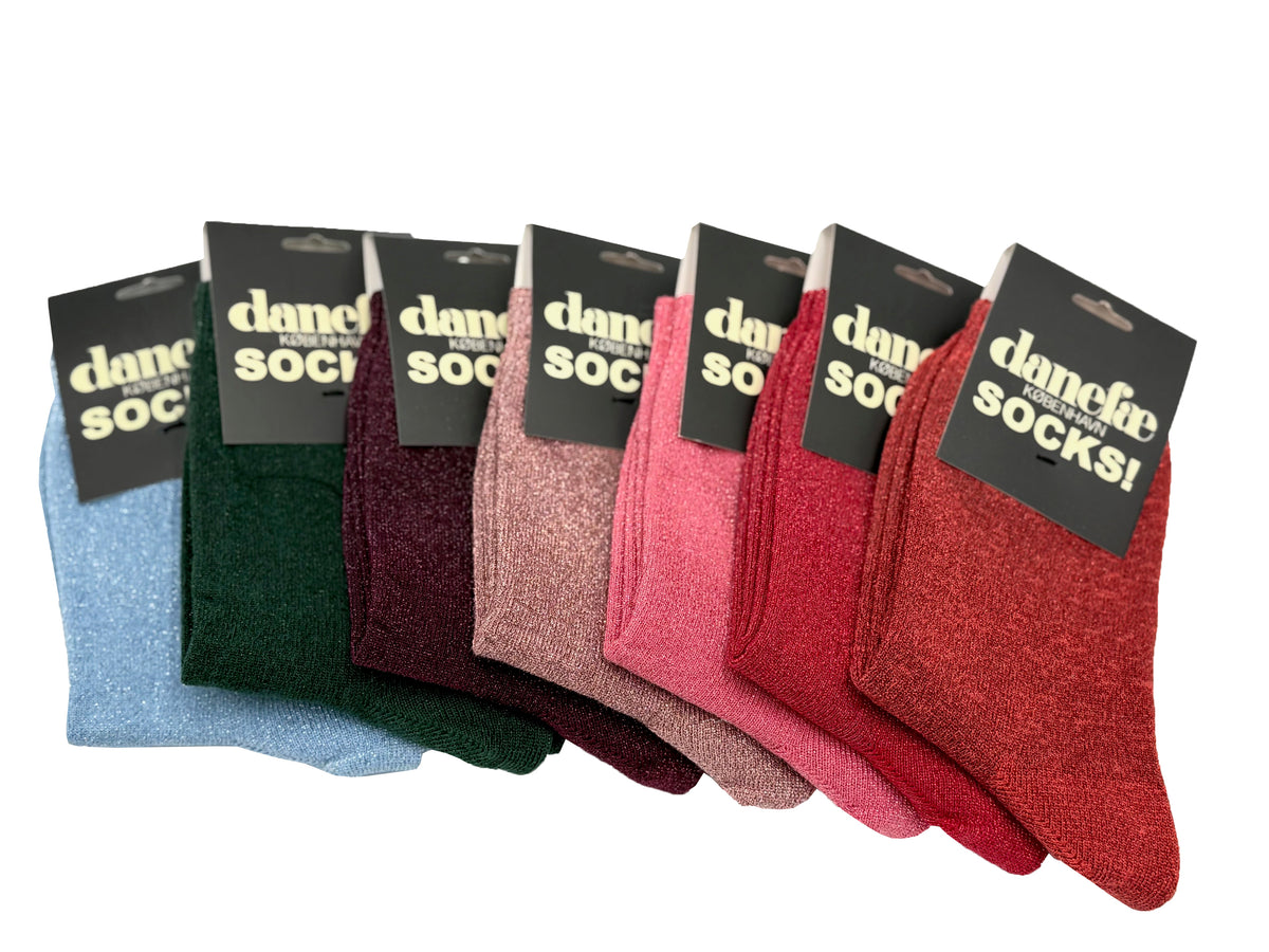 Danedisko Glitter Socks Dark Wine Glitter