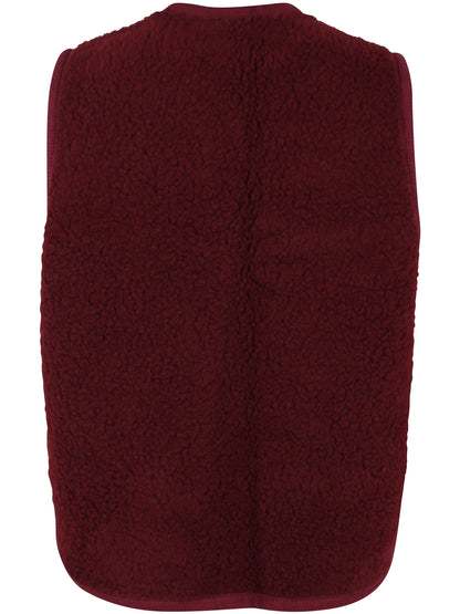Danecobra Wool Fuzzy Fleece Vest Dark Wine