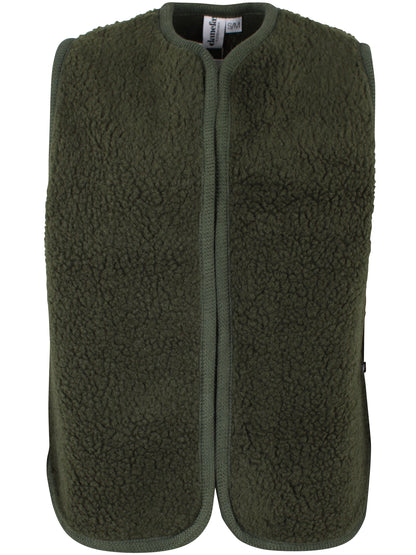 Danecobra Wool Fuzzy Fleece Vest Dark Army