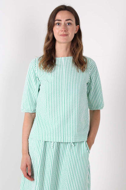 Danecremant Heavy Seersucker Shirt Green/Chalk