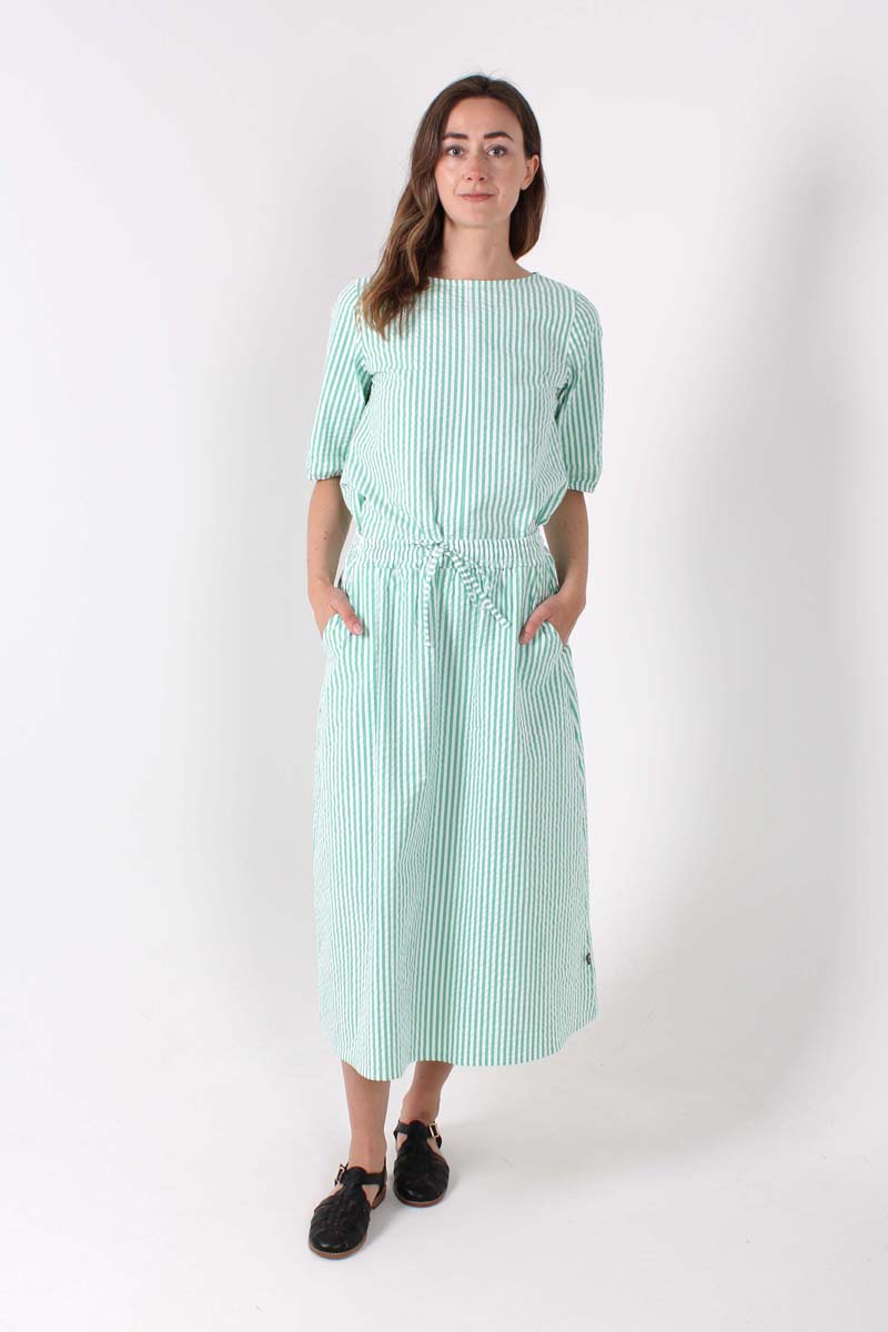 Danecremant Heavy Seersucker Shirt Green/Chalk