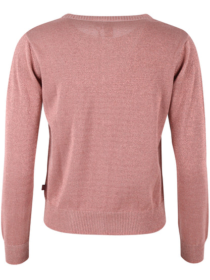 Fin cardigan med glitter i rosa beige til kvinder