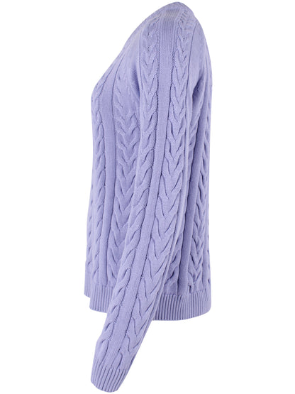 Danetwister Cable Sweater Purple