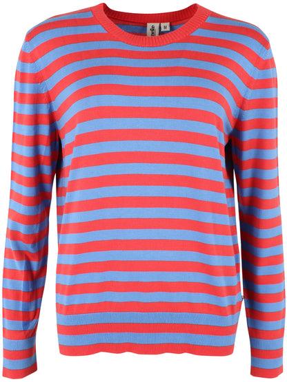 Danedinner Viscose Sweater Waterblue/Summer Red