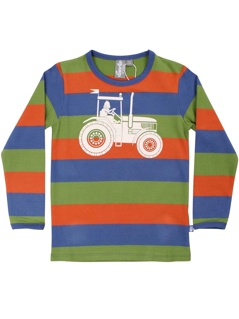 Bluse til børn med viking og traktor 