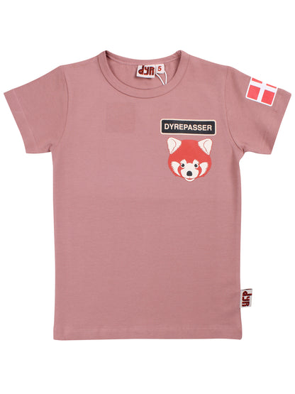 Sød dyrepasser t-shirt til børn med print af rød panda