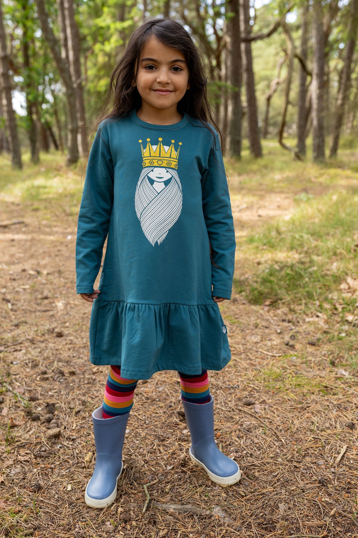 Daneshibuya Dress Dk Slate PRINSESSE