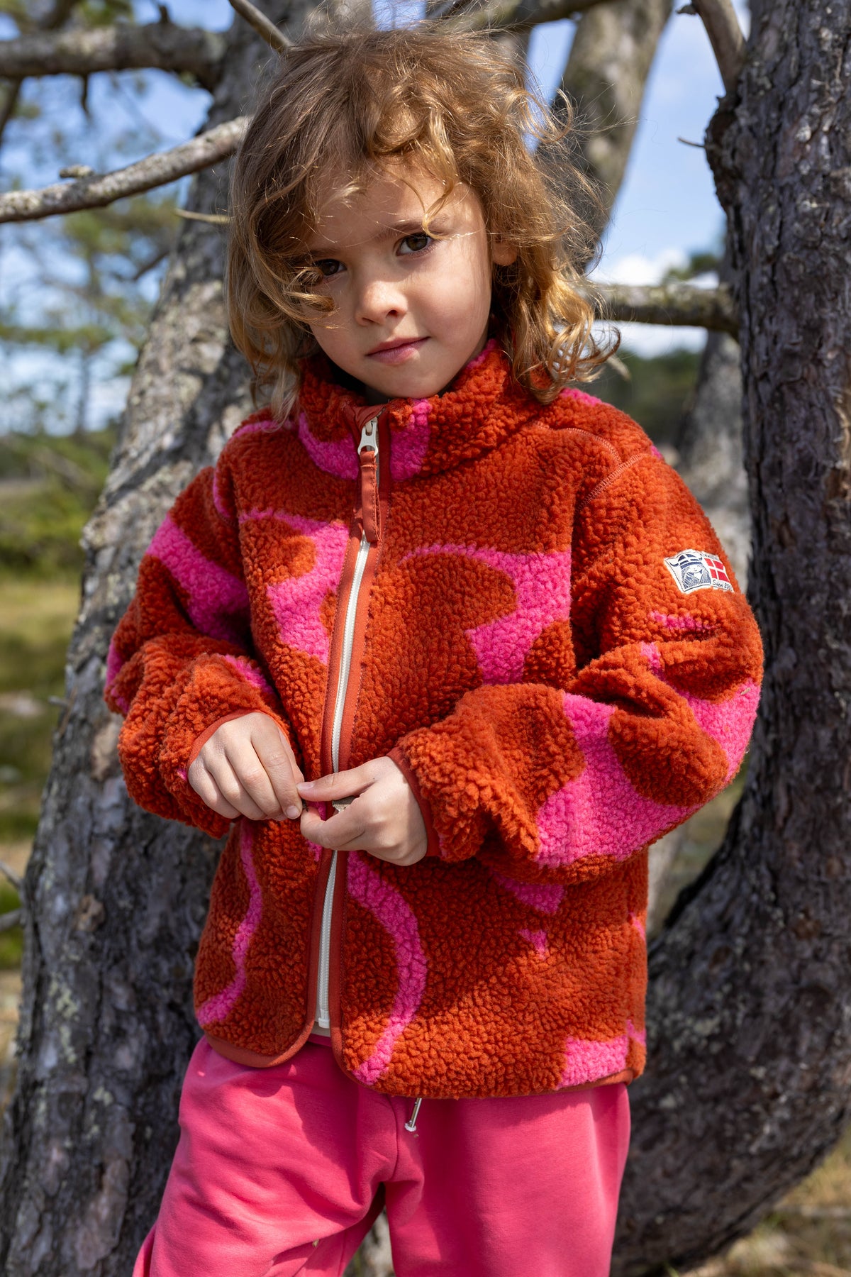 Danetumling Fleece Zip-Up Chili/Soft Cherry TROPS