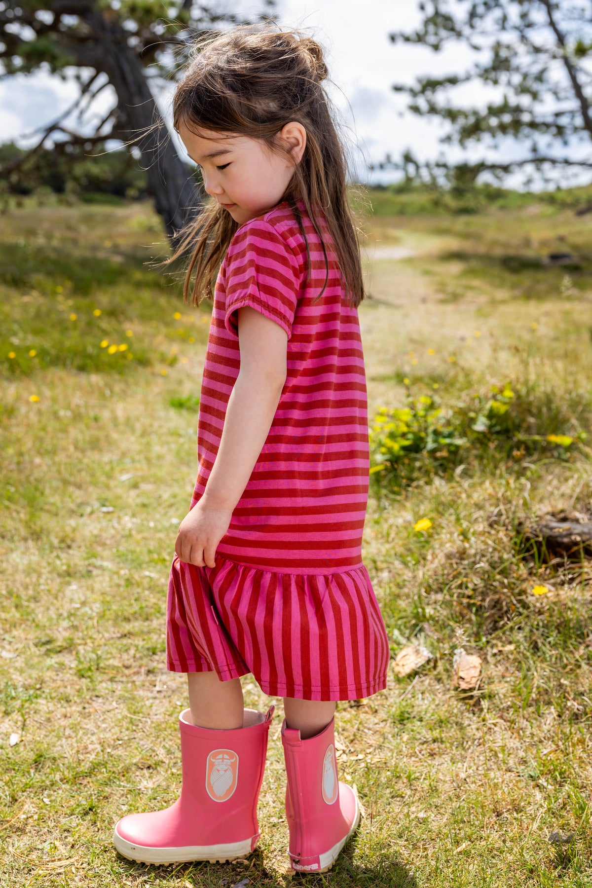 Danebanana Modal Dress Chili/Soft Cherry FREJA (GLITTER)