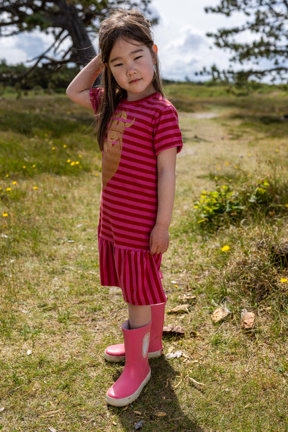 Danebanana Modal Dress Chili/Soft Cherry FREJA (GLITTER)