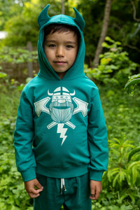 Danewarrior Hoodie Teal Lake THORBOLT (Glow In The Dark)