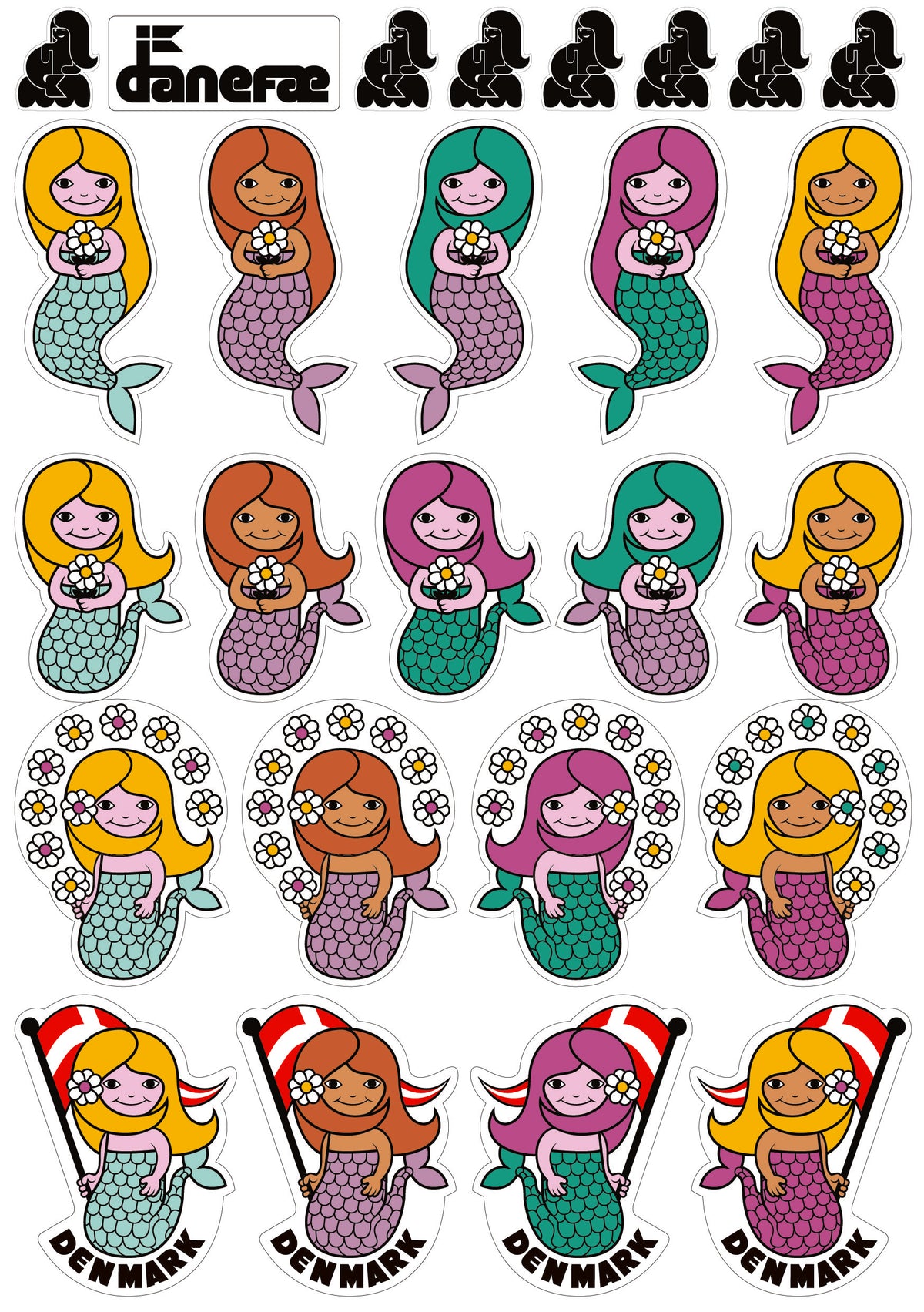 Danefae Sticker Sheet MERMAID