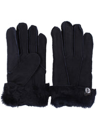 No Waste Sheepskin Finger Gloves Navy