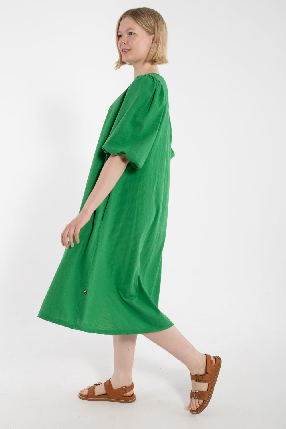 Daniris Seersucker Dress Green