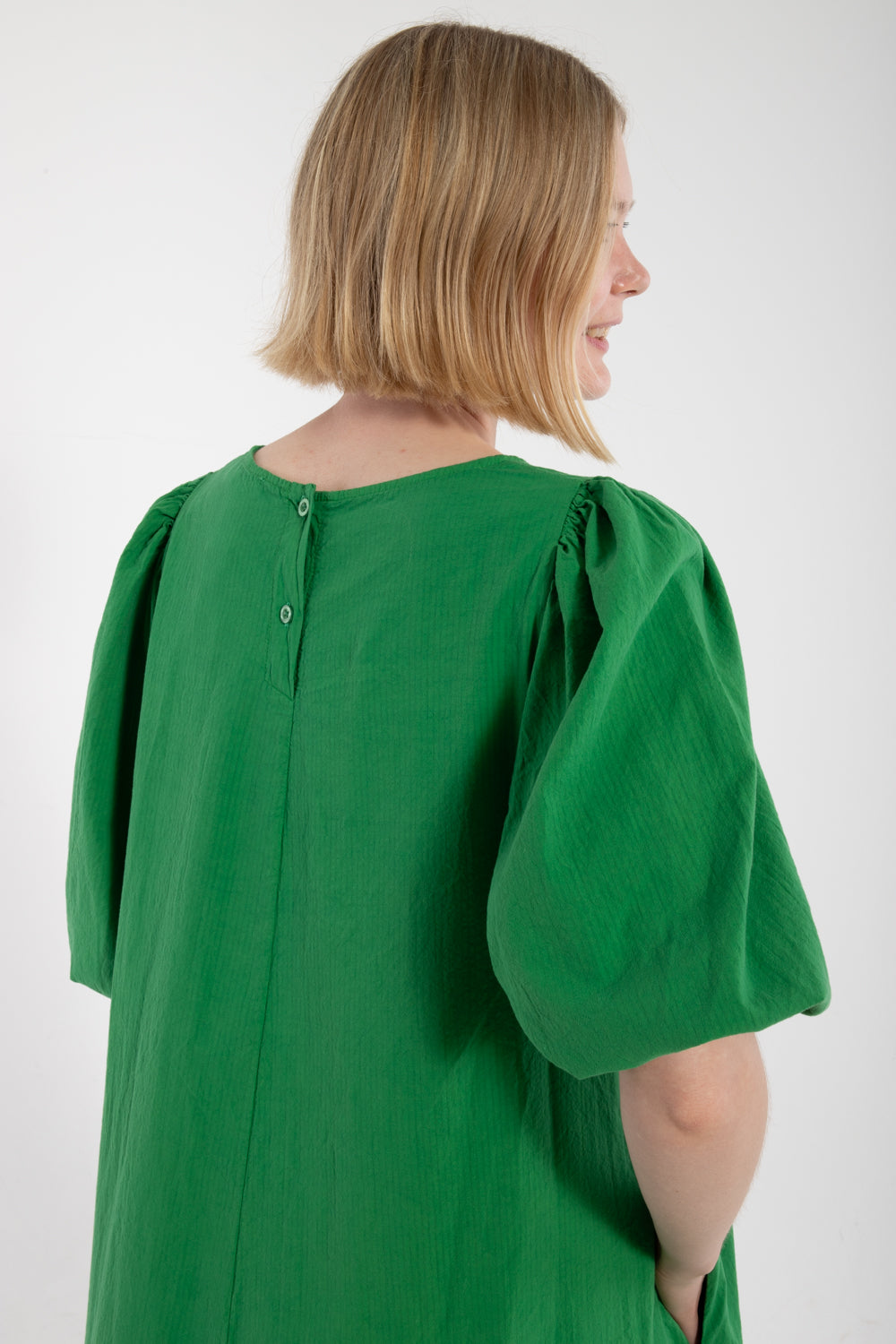 Daniris Seersucker Dress Green