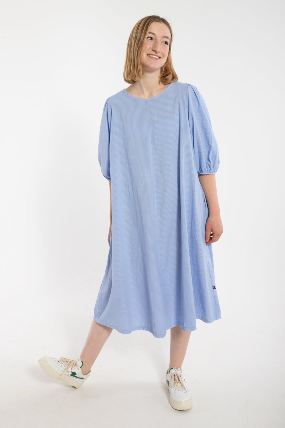 Daniris Seersucker Dress Ice Blue