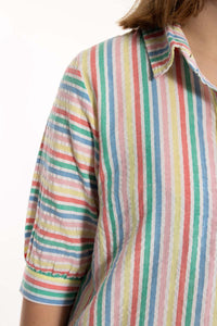 Danecarnation Seersucker Dress Multistripe