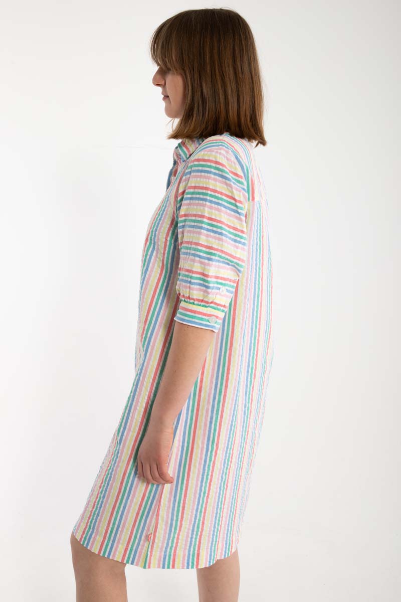 Danecarnation Seersucker Dress Multistripe