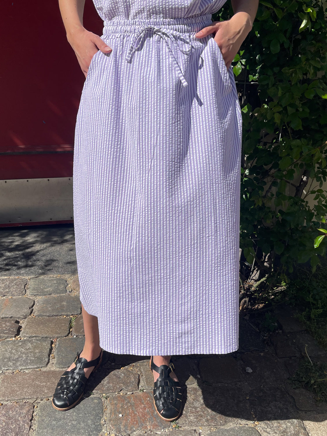 Danespresso Seersucker Skirt Lavender/Chalk