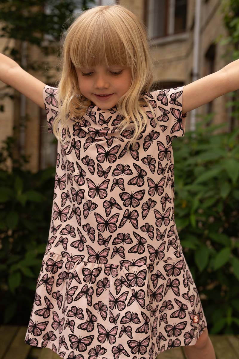 Dyrzanzi SS Dress AOP/STRIP Light Rose FLUTTER