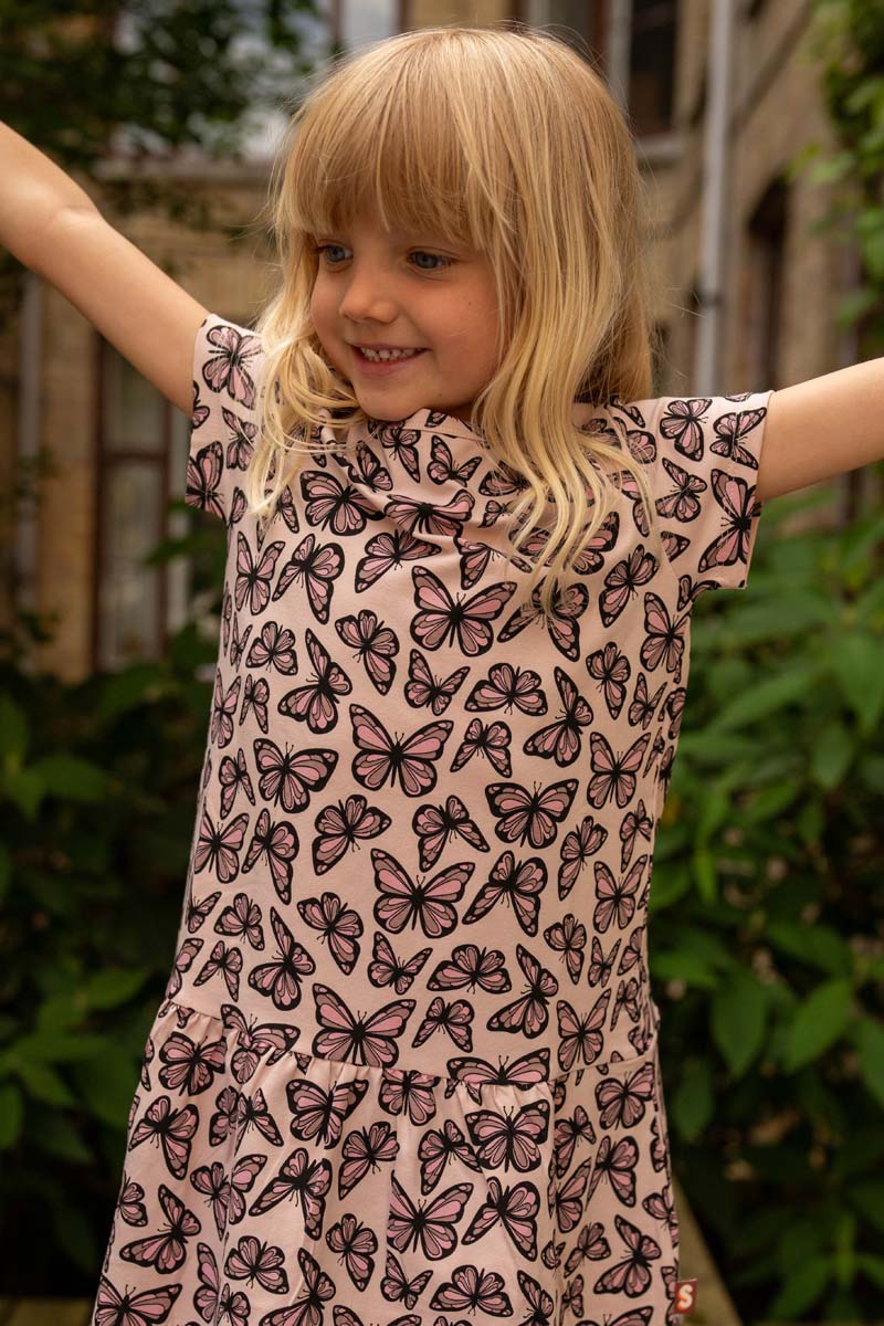 Dyrzanzi SS Dress AOP/STRIP Light Rose FLUTTER