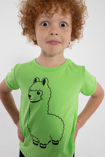T-shirt til børn med sej lama 