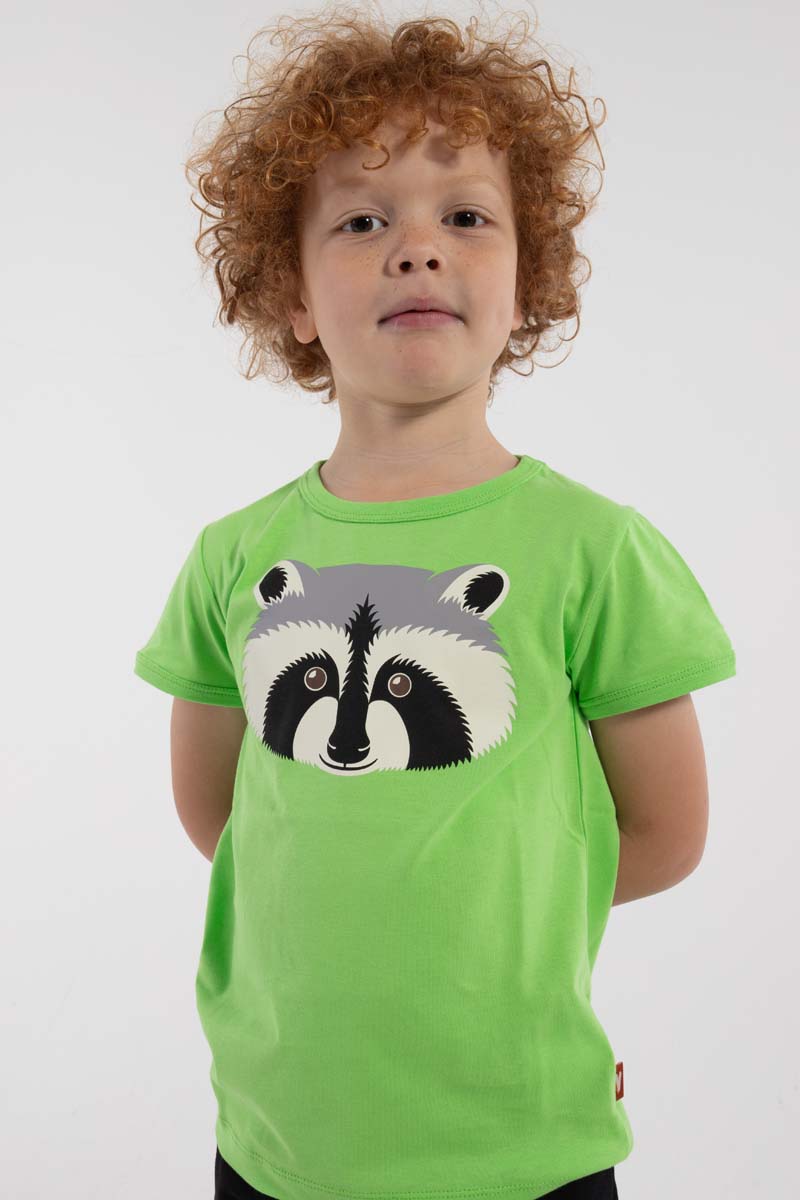 t-shirt til børn med vaskebjørn 
