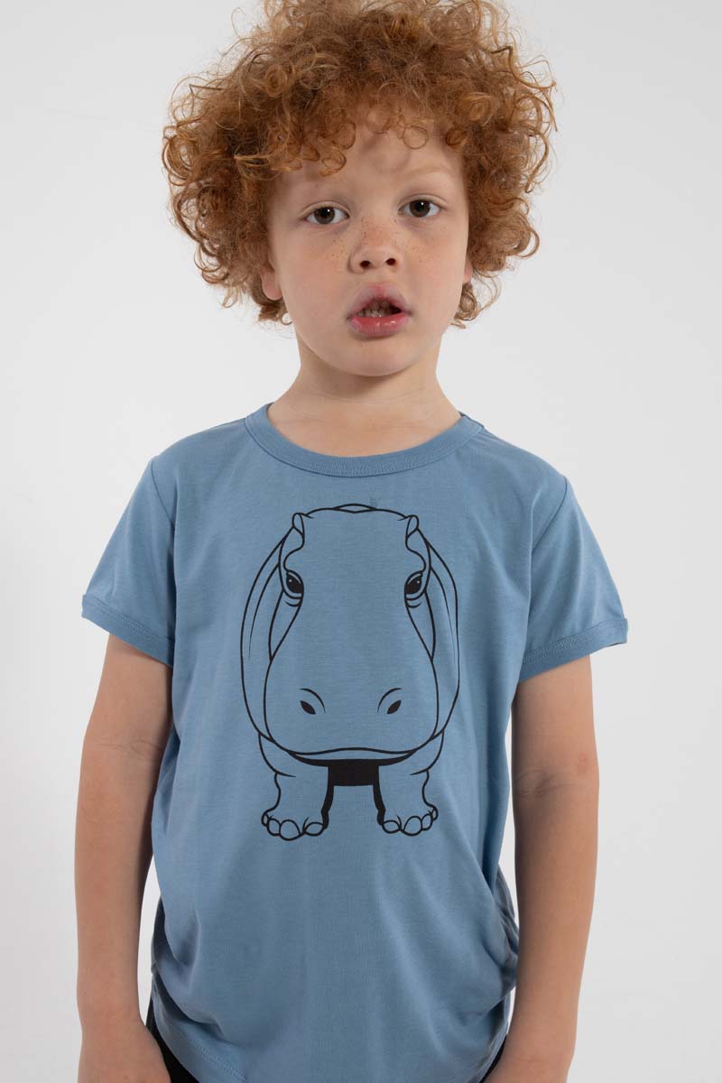T-shirt til børn med flodhest