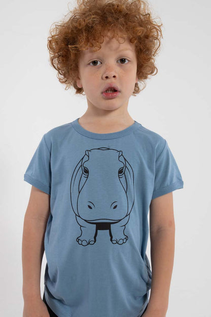 T-shirt til børn med flodhest