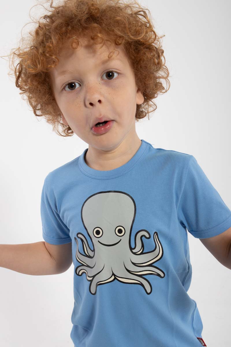 T-shirt til børn med blæksprutte