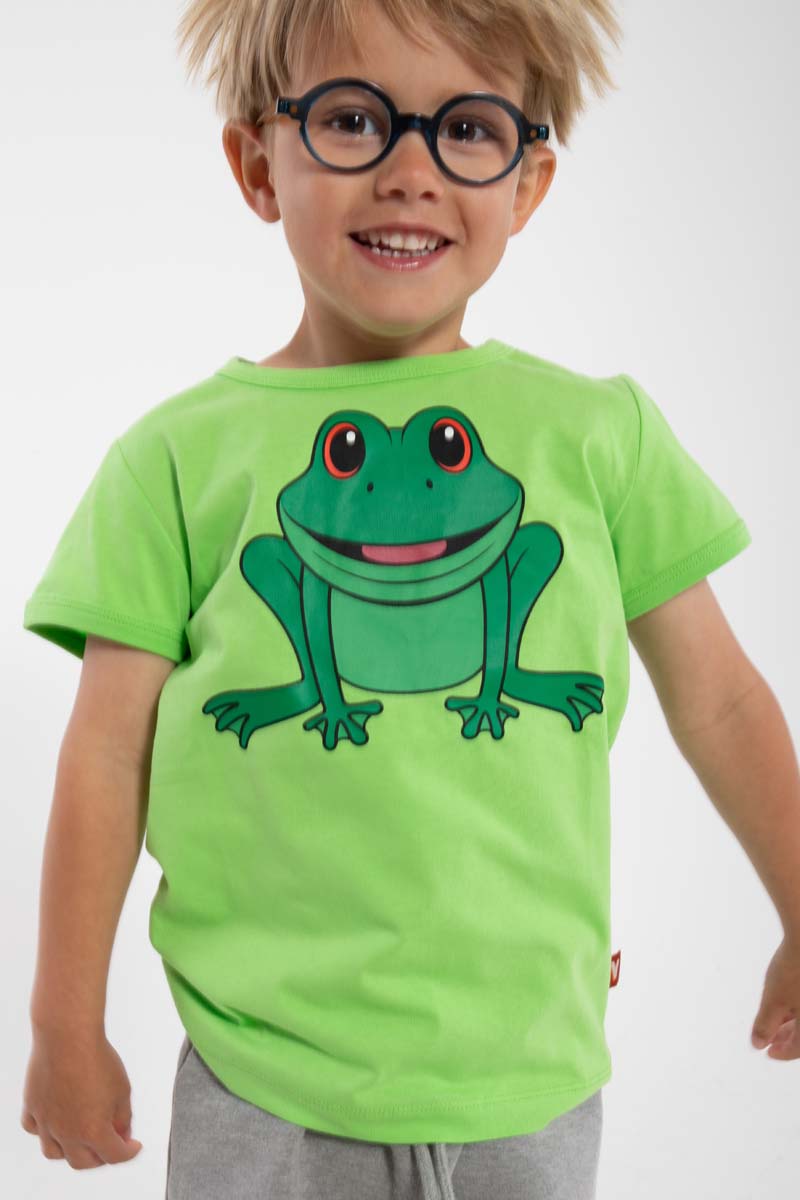 T-shirt til børn med glad frø