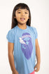 t-shirt til børn med pige og fugl 