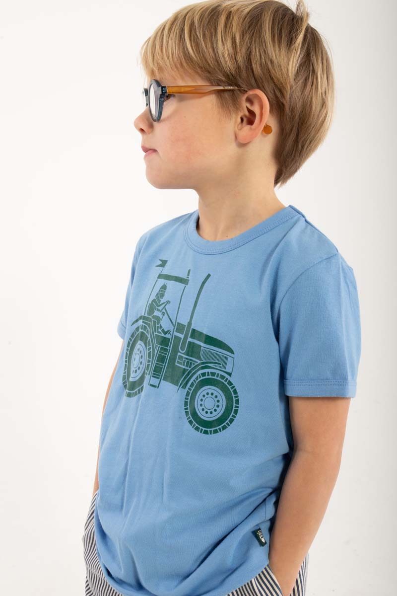 t-shirt til børn med viking og traktor