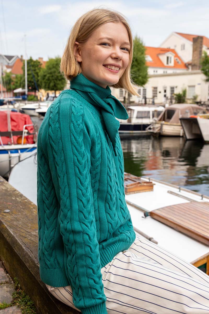 Danetwister Cable Sweater Light Slate