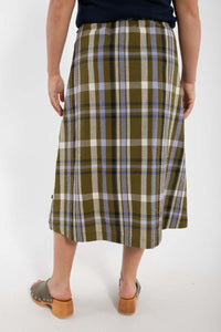 Danevisit Seersucker Skirt Olive WOVENCHECK