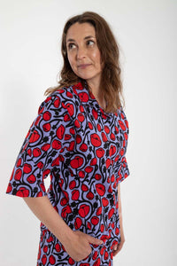 Danesolidary Poplin Stretch Shirt Purple POPPY