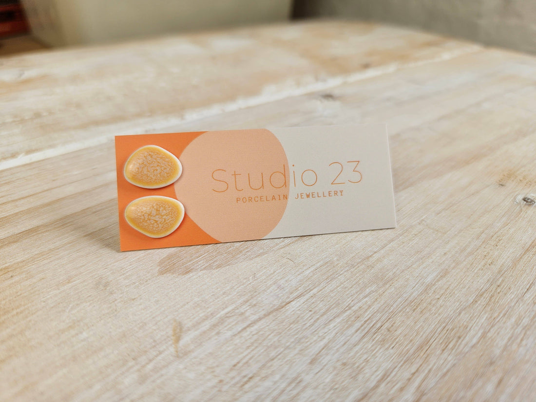 Studio 23 Pebble Stud Earring Pair Orange