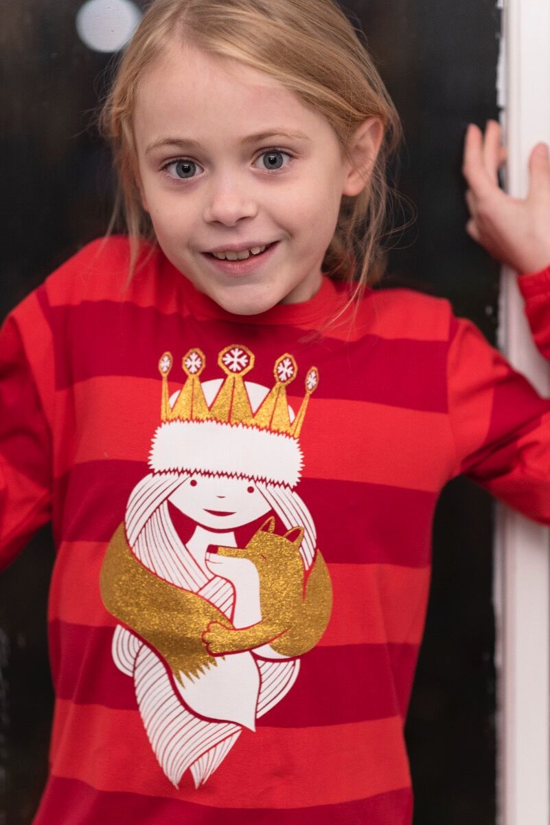 Bluse til børn med prinsesse og ræv  